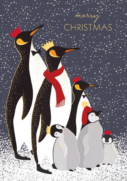 Merry Christmas To All Of You Penguin Family Card Sara Miller